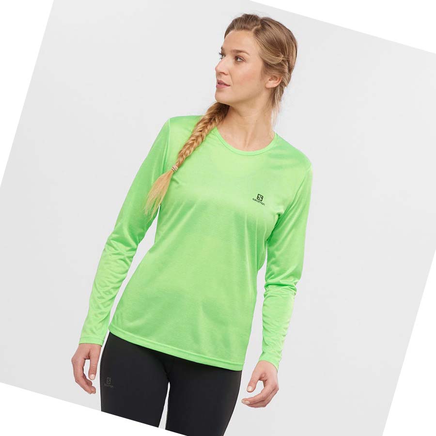 Camiseta Salomon AGILE Mujer Verdes | MX 2559PJJ